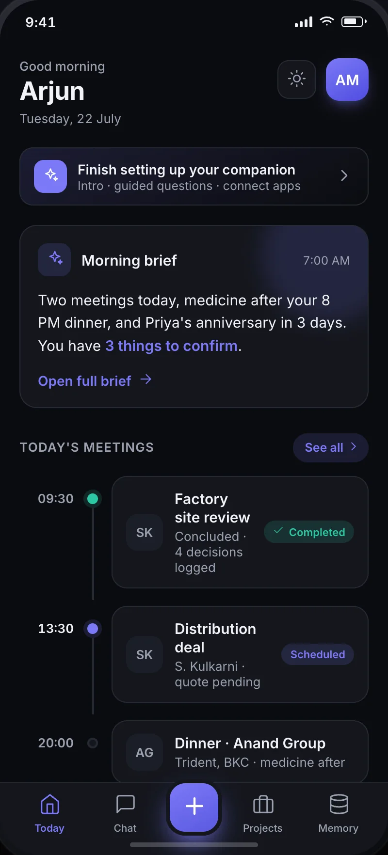 Truelink app: Your day